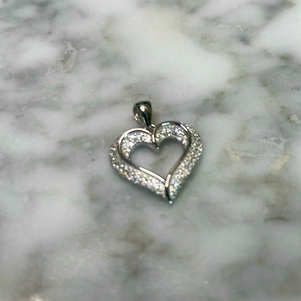 925 Moissanite Heart Pendant
